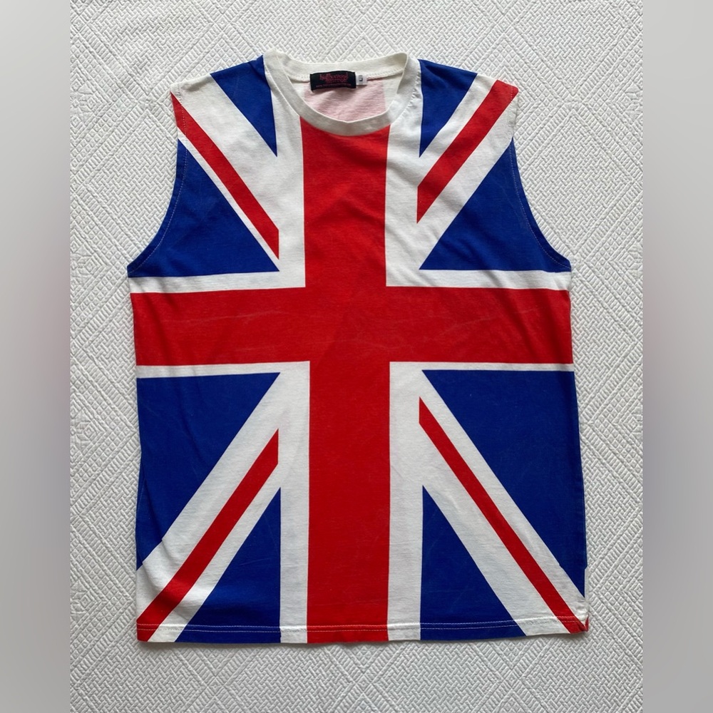 Y2K Hollywood Mirror British flag sleeveless shirt